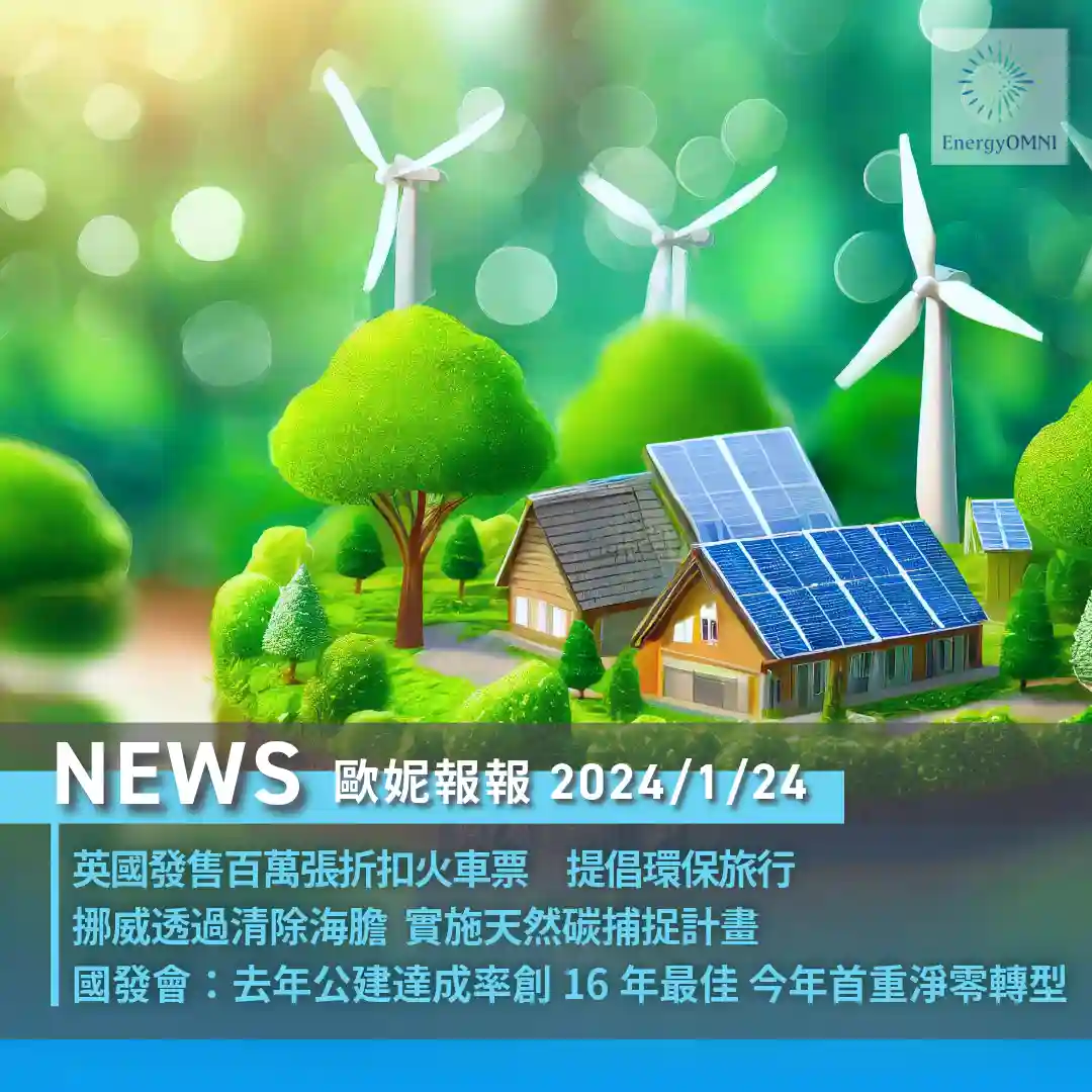 歐妮報報｜英國發售百萬張折扣火車票提倡環保旅行 / 挪威透過清除海膽實施天然碳捕捉 / 國發會：去年公建達成率創 16 年最佳 今年首重淨零轉型